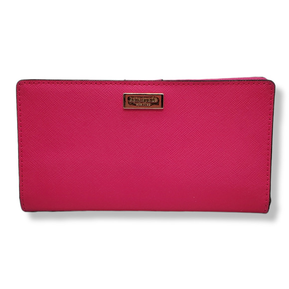kate spade Handbags - Kate Spade Wallet Leather Hot Pink Bifold Snap Closure